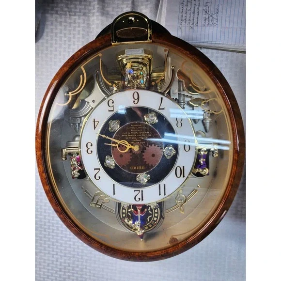 Seiko Swarovski Crystals Melodies in Motion Wall Clock QXM147BRH FOR PARTS